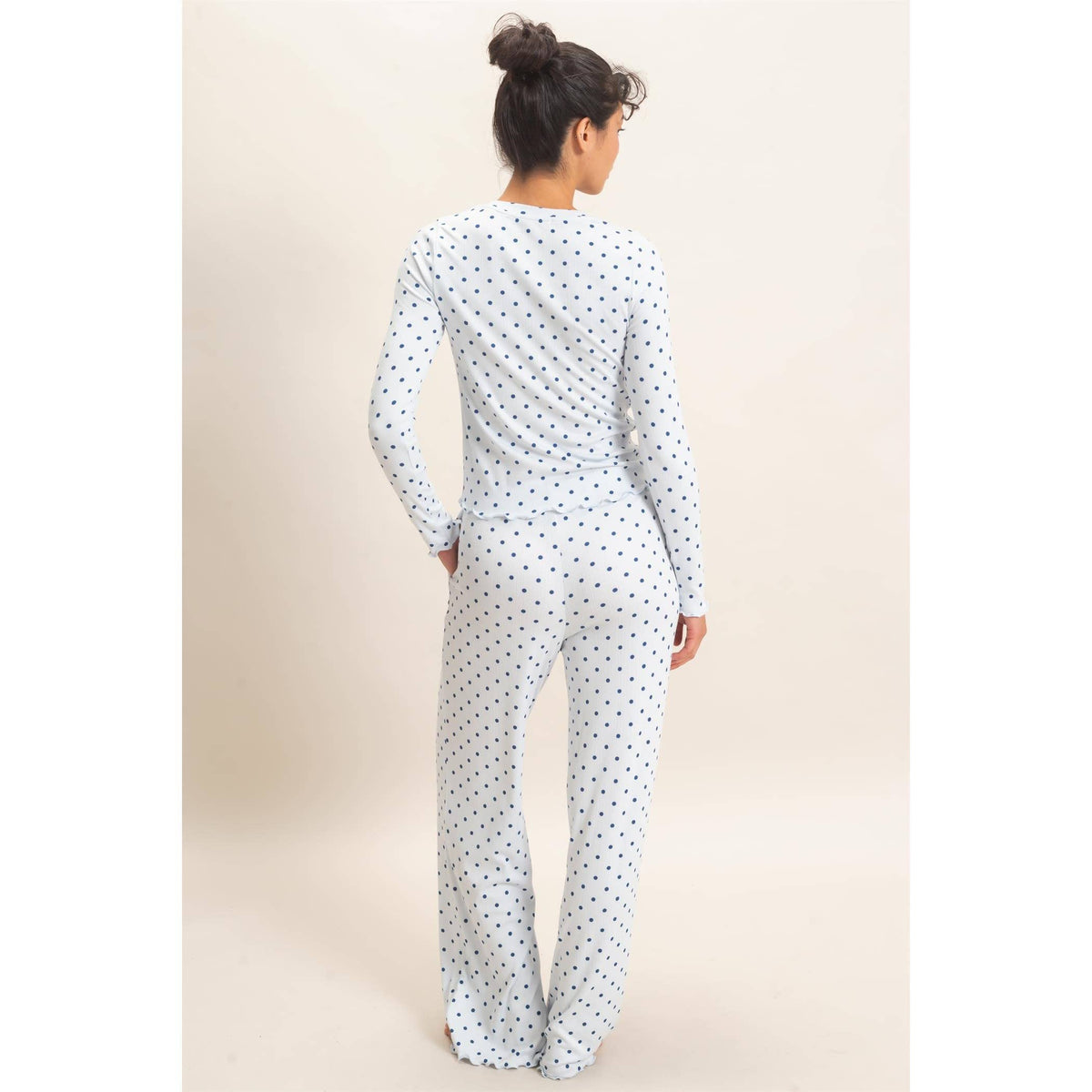 Polka Dot Long Sleeve Top & Pants Set
