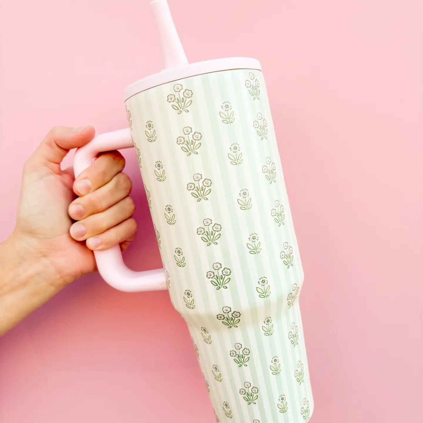 Cabana Floral 40oz Tumbler - Spill Proof Lid + Flip Straw