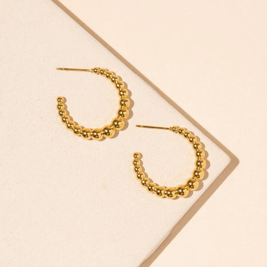 Simple 18K gold Plated Stainless Steel Hoops