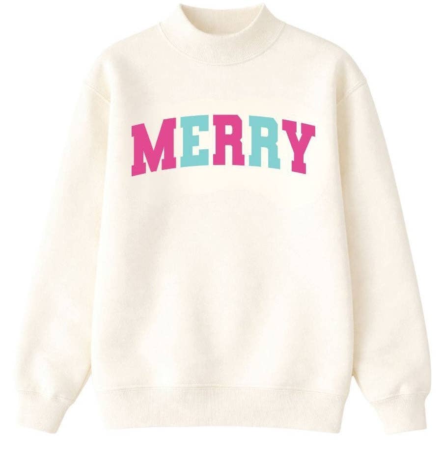 Merry Ivory Mock Neck Sweatshirt