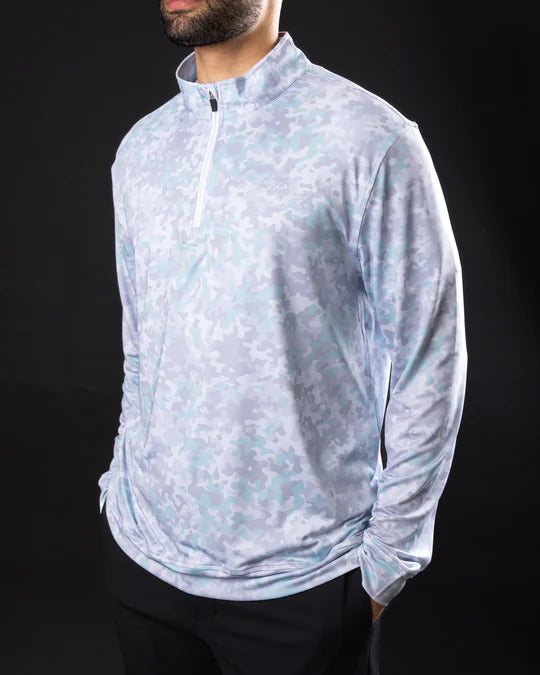 Sunday Swagger Camo Quarterzip - Aqua