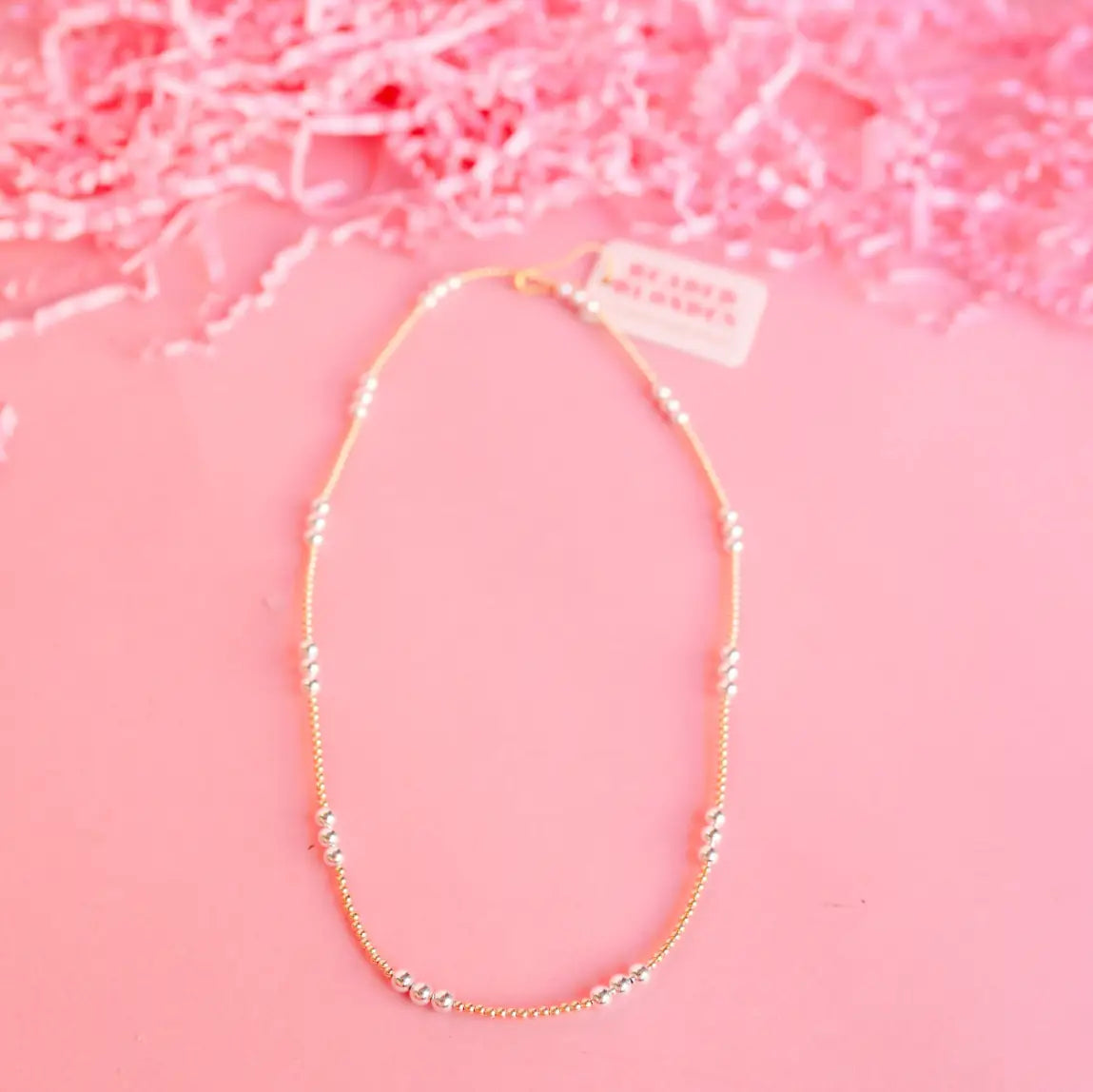 Beaded Blondes Ily Mixed Metal Necklace
