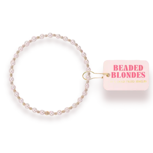 Beaded Blondes Mini Luci Pearl Bracelet in Gold