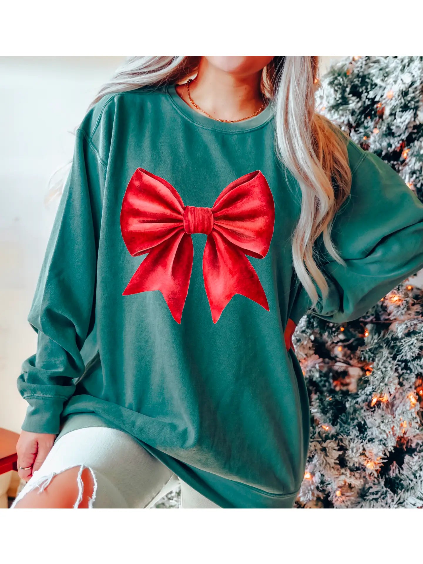 Christmas Bow Sweatshirt