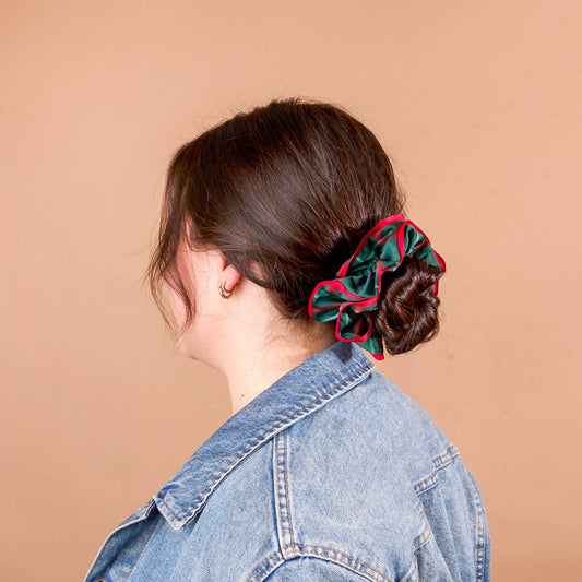 Ruffle Up Scrunchie- Evergreen Plaid