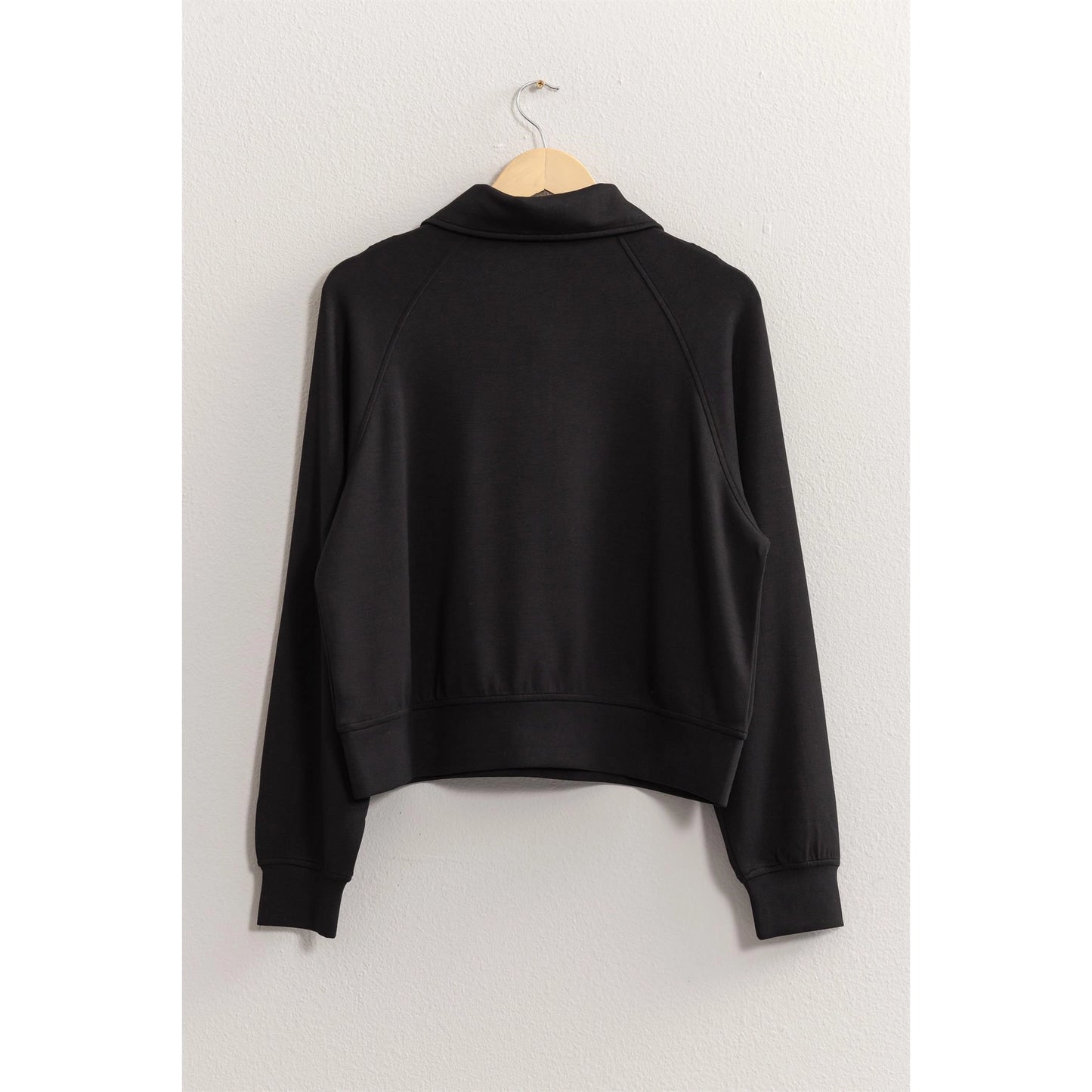 Half Zip Black Collar Sweatshirt