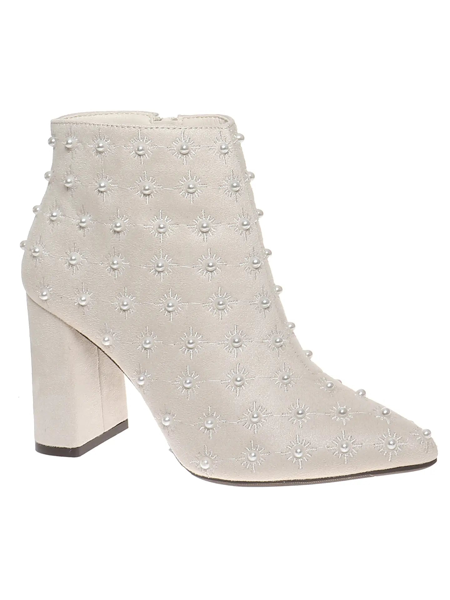 Pearl Stud Cream Bootie