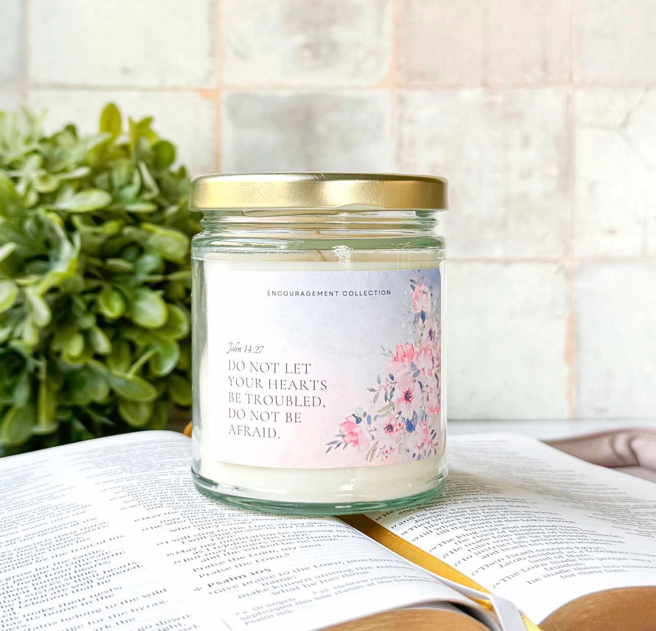 John 14:27 - Bible Verse Candles -7oz. Soy Wax - Sea Breeze