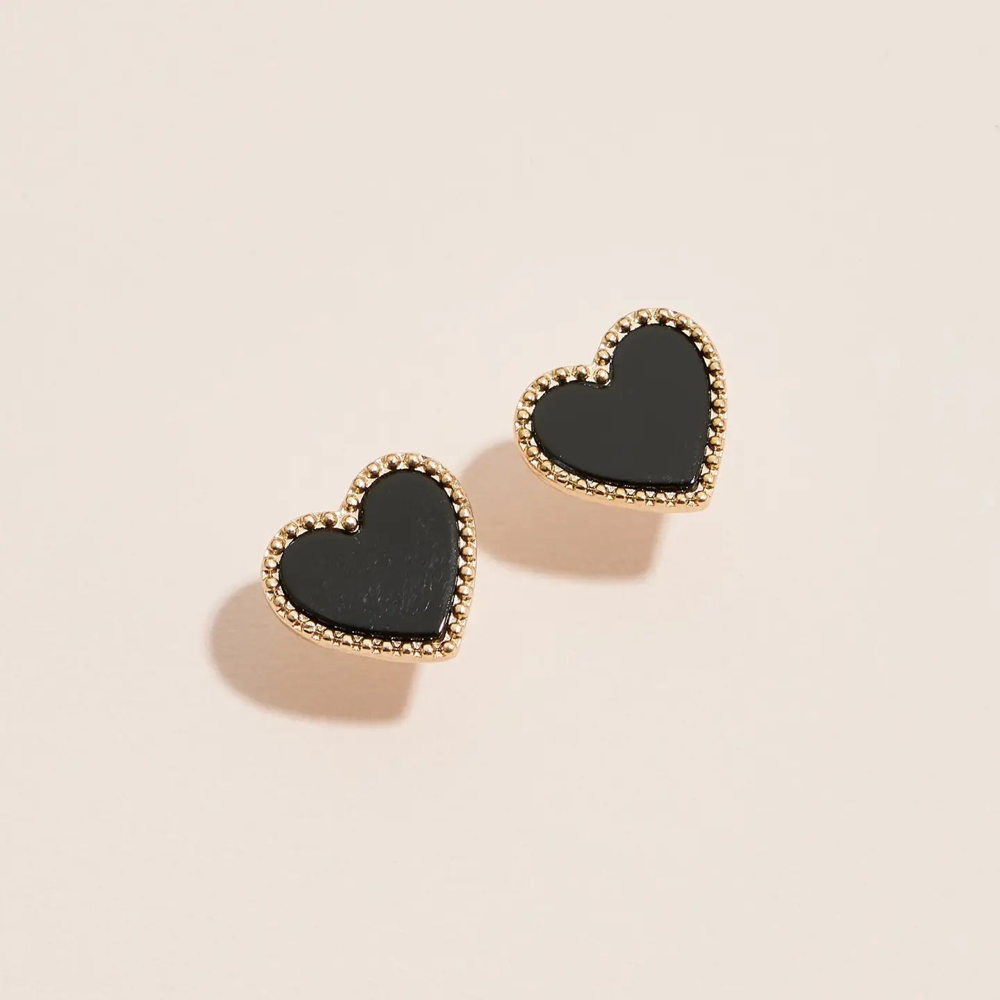 Gold Heart Stud Earrings