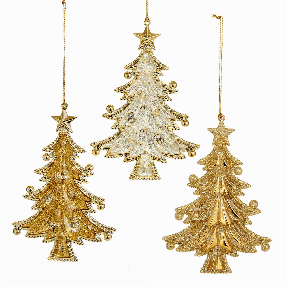 5" Acrylic Gold Tree Ornament