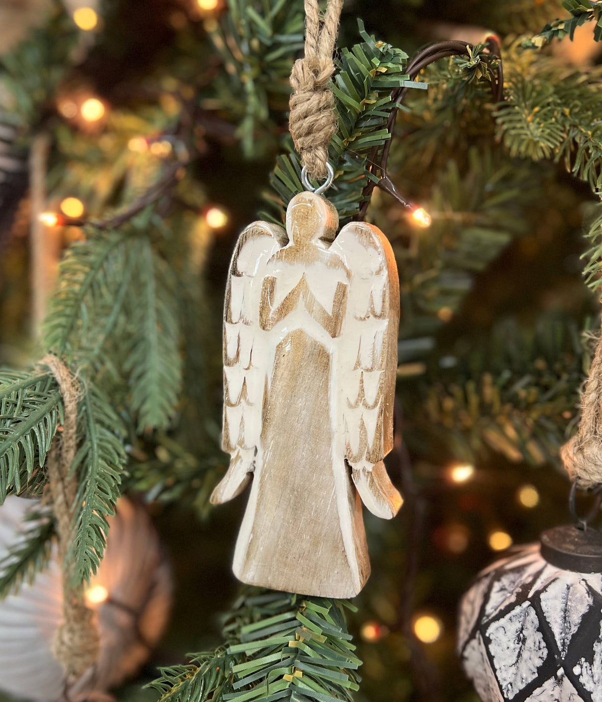 Clear Enamel Angel Ornament