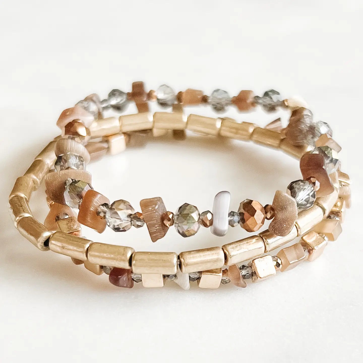 Multi-Strand Natural Stone Bracelet