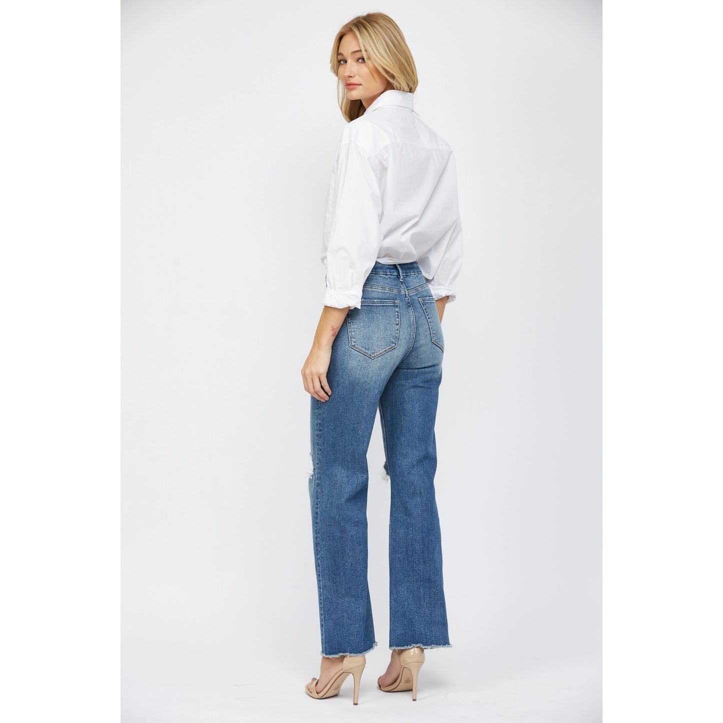 Mica Super High Wide Leg Dark Wash Jean