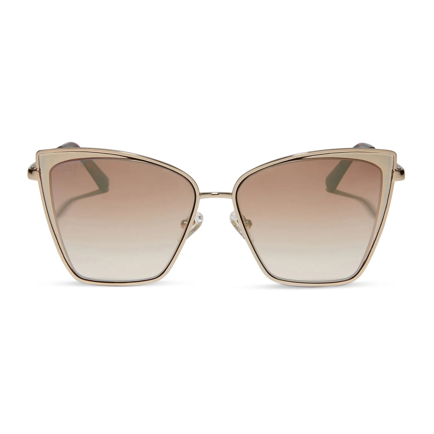 Diff Becky Gold+Flash Brown Gradient Sunglasses