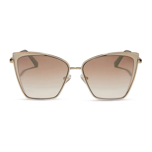 Diff Becky Gold+Flash Brown Gradient Sunglasses