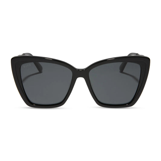 Diff Becky II Black + Dark Smoke Polarized Sunglasses