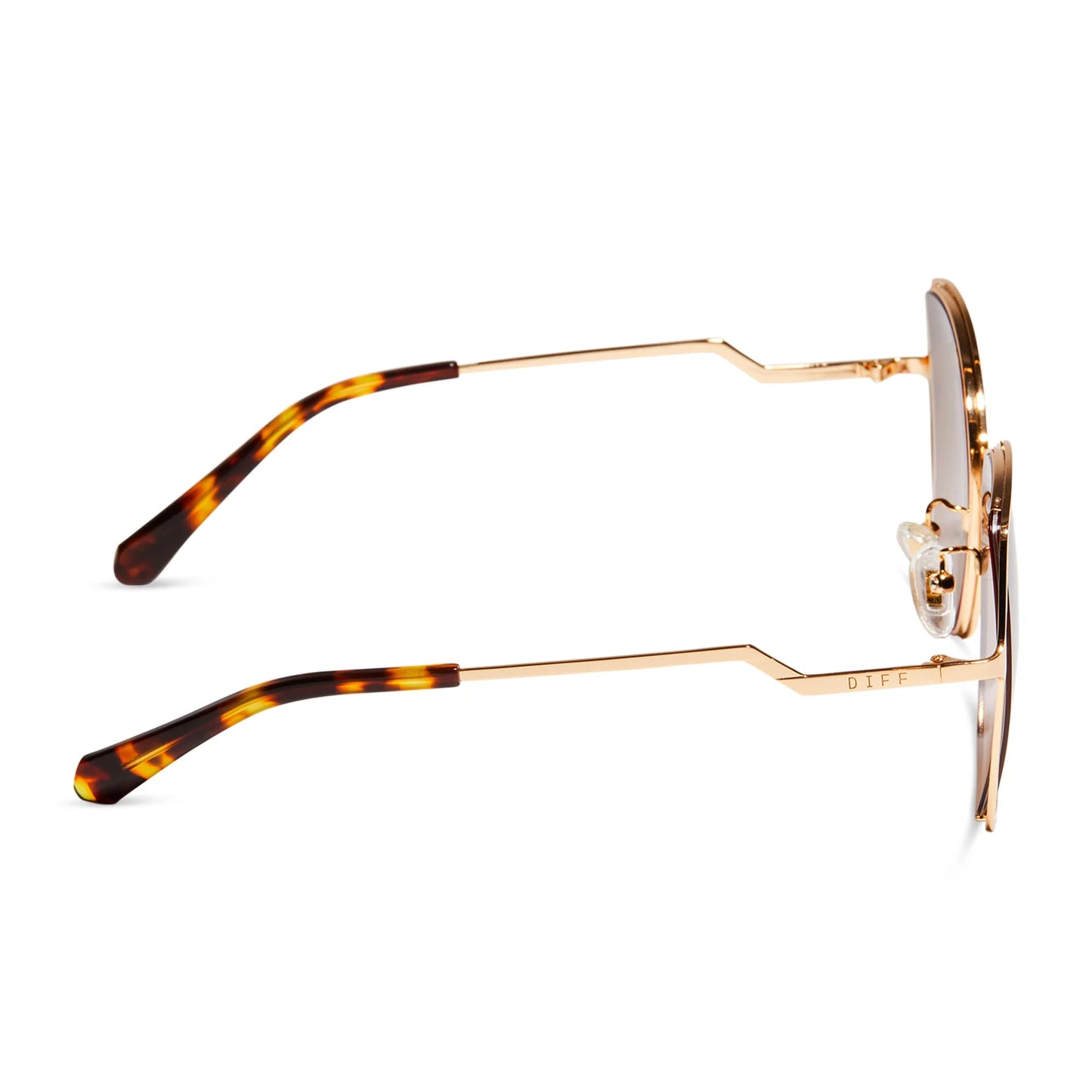 Diff Donna III Gold+Brown Gradient Sunglasses