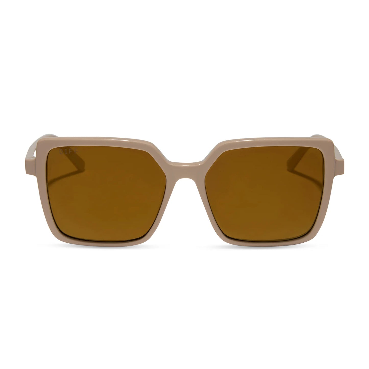 Diff Esme Almond+Brown Gold Flash Polarized Sunglasses