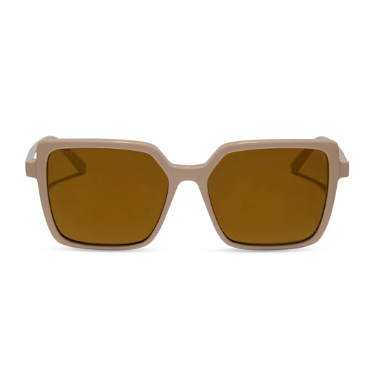 Diff Esme Almond+Brown Gold Flash Polarized Sunglasses