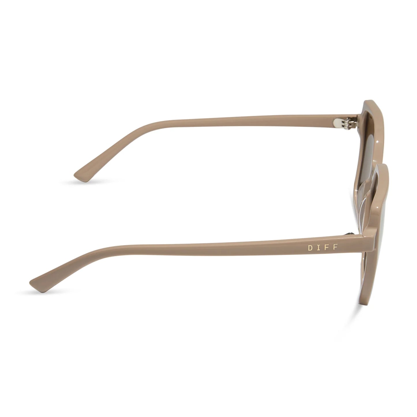 Diff Esme Almond+Brown Gold Flash Polarized Sunglasses