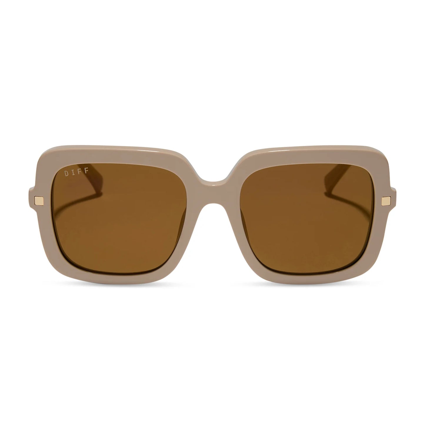 Diff Sandra Almond+Brown Gold Flash Sunglasses