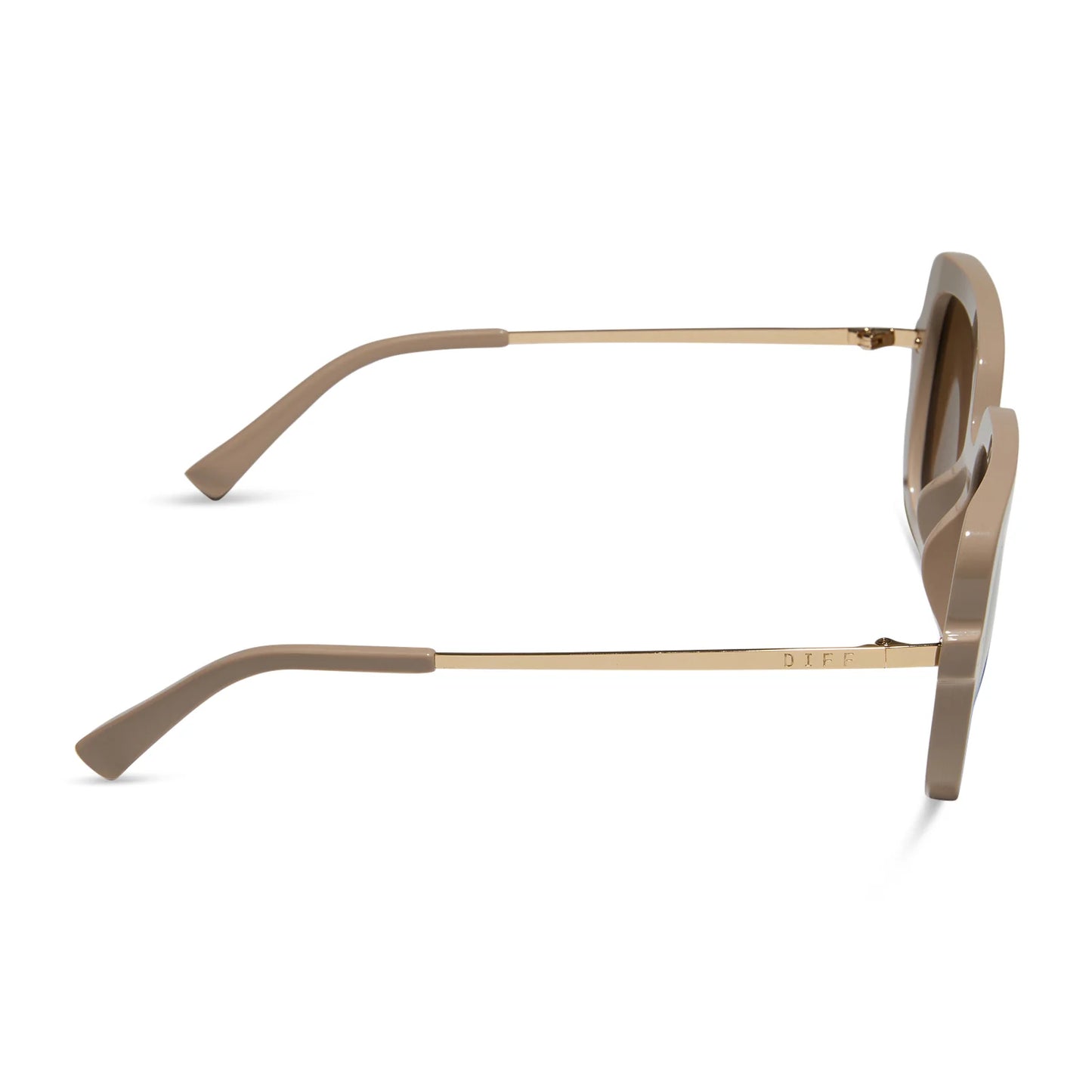 Diff Sandra Almond+Brown Gold Flash Sunglasses