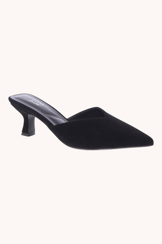 Morley Suede Pointeds Toe Mule Kitten Heel