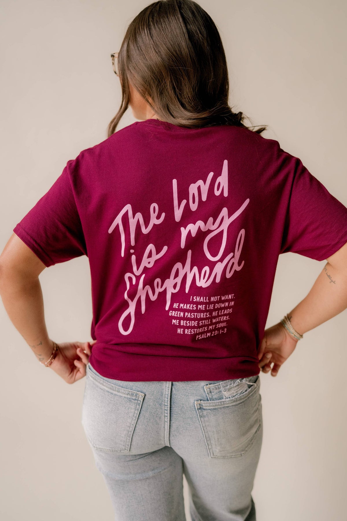 The Lord Is My Shepherd Tee - Maroon