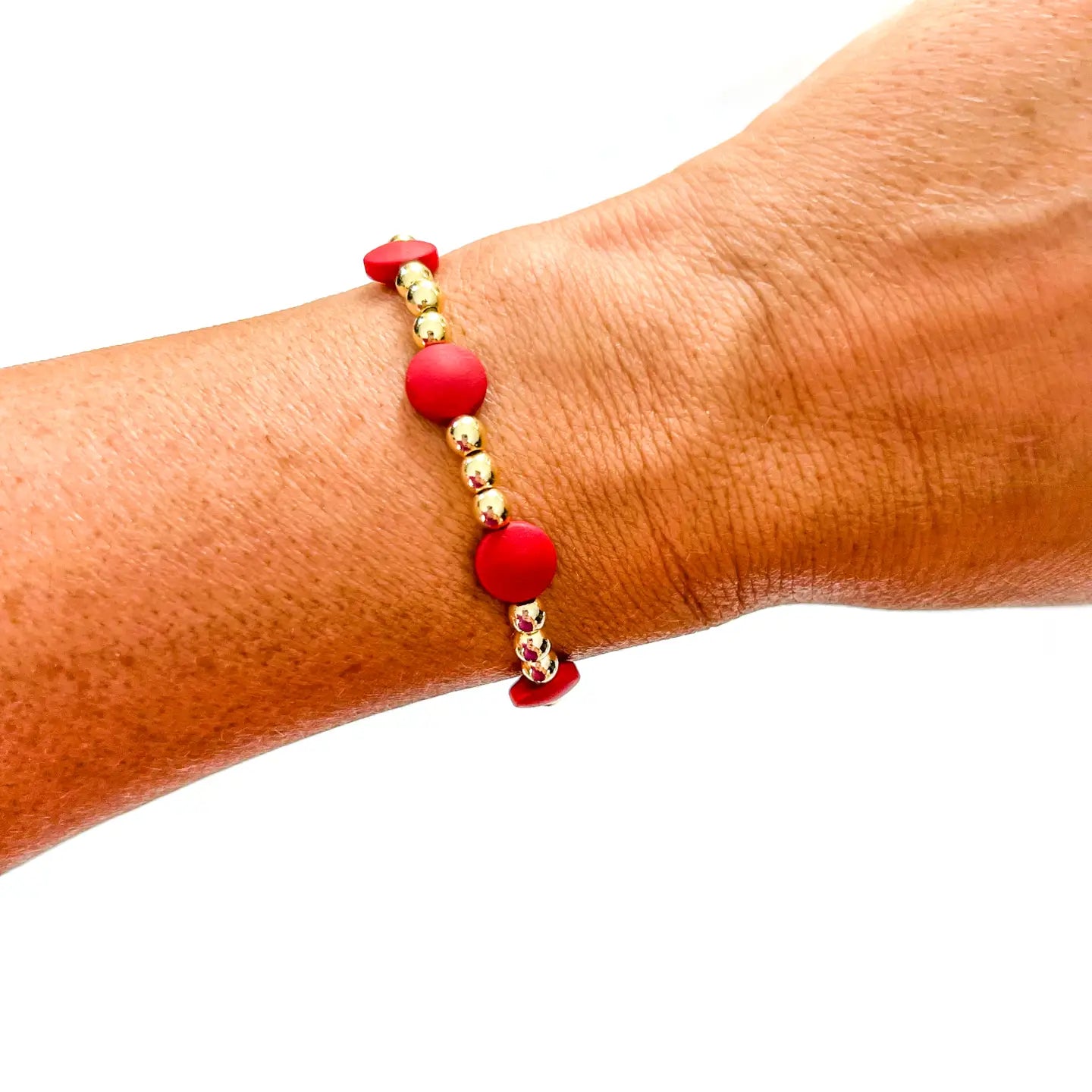 Matte Red and Gold Bracelet