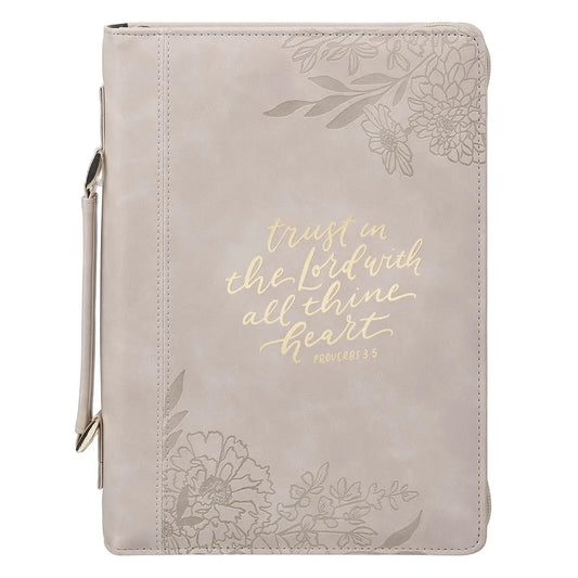 Bible Cover Fashion Taupe Trust in the Lord Prov. 3:5