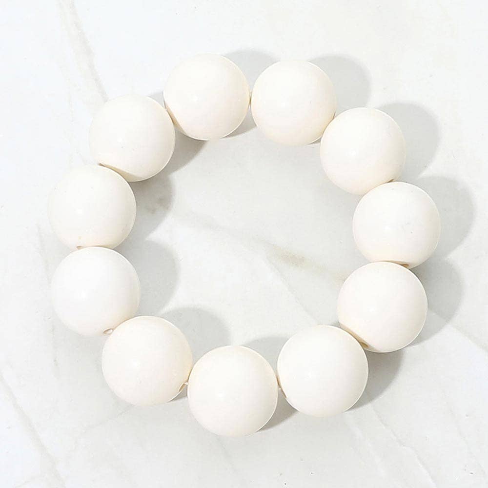 SECRET BOX_Oversized Chunky Round Beaded Stretch Bracelet