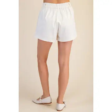 High Waist Fabric Shorts