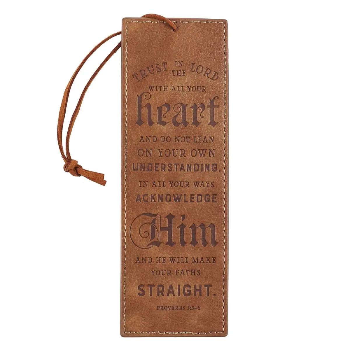 Trust in the Lord Tan Leather Bookmark
