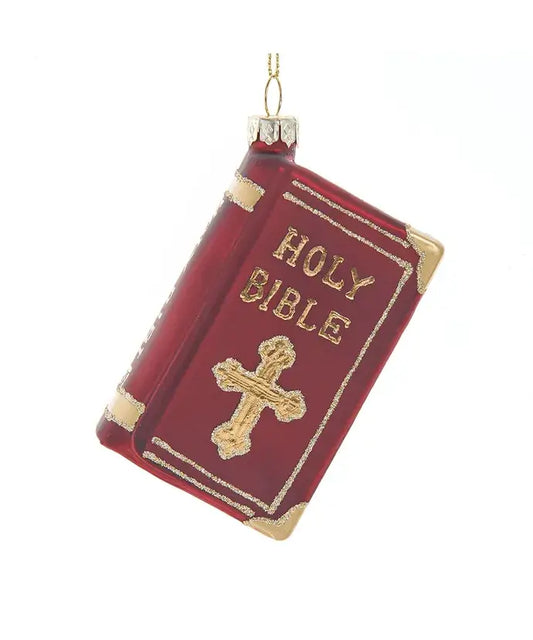 4" Glass Holy Bible Ornament