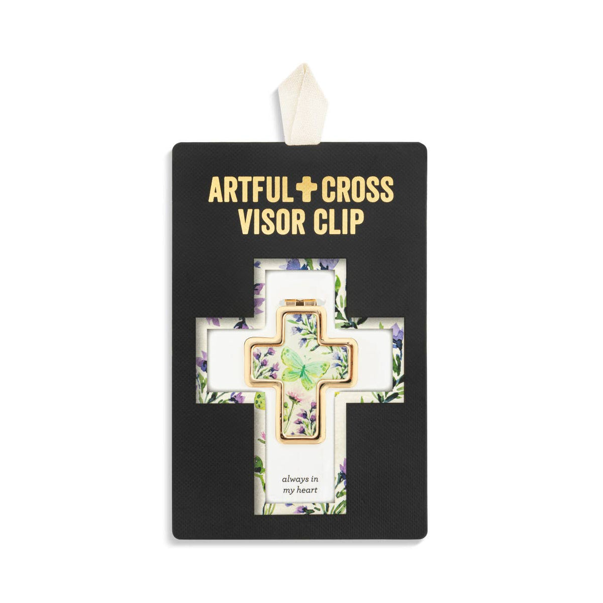 Artful Cross Always in my Heart Visor Clip - 39x48mm