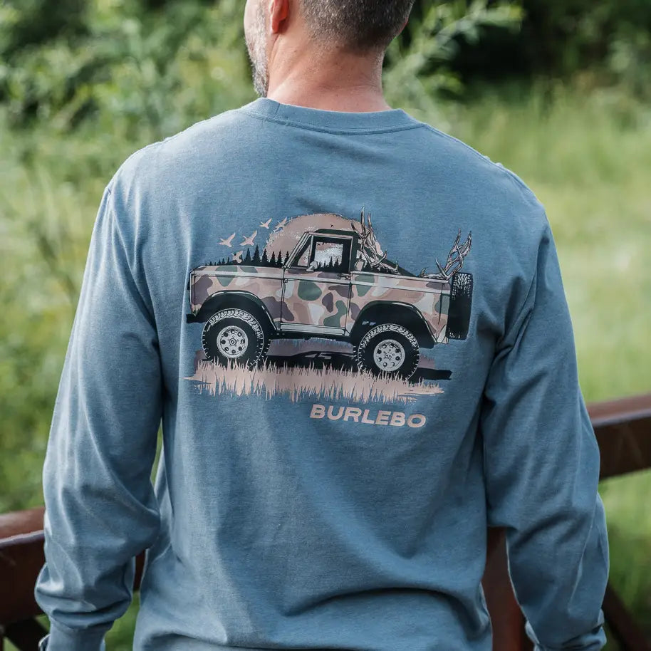 Burlebo Loaded Down Bronco Long Sleeve - Heather Blue Jean