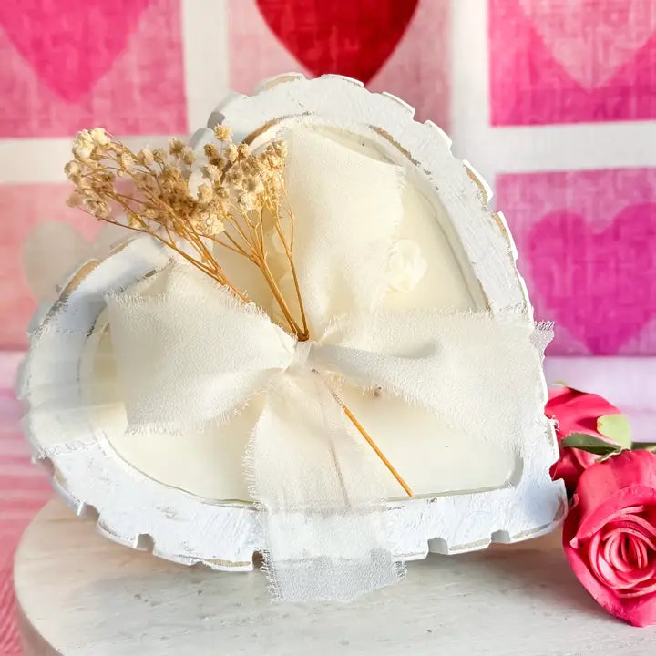 Heart Shaped Dough Bowl Soy Candle
