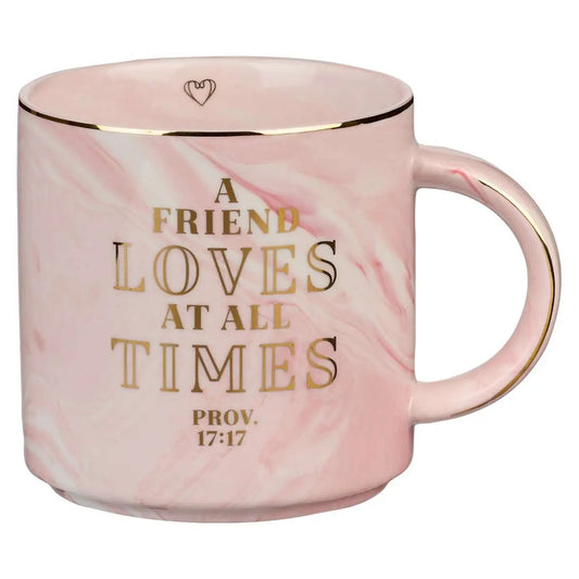 A Friend Loves At All Times Pink Mug