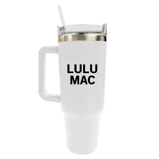 Lulu Mac Morgan Tumbler - White With Black Logo
