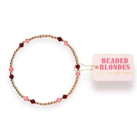 Beaded Blondes Charlotte Bracelet in Blush and Burgundy