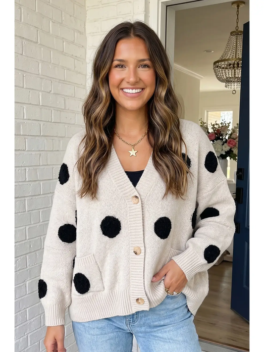 Polka Dot Oversized Cardigan