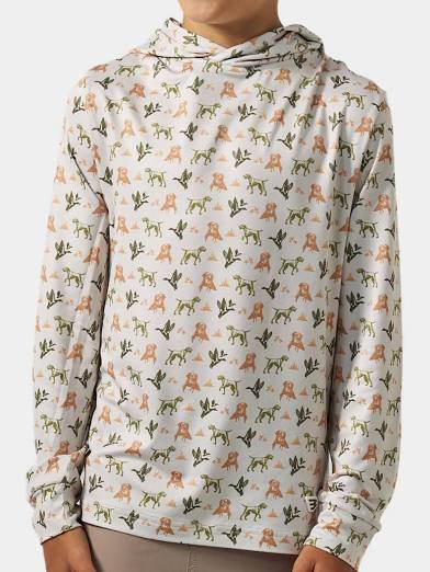 Burlebo Youth Performance Hoodie - Mallard Duck/Dog