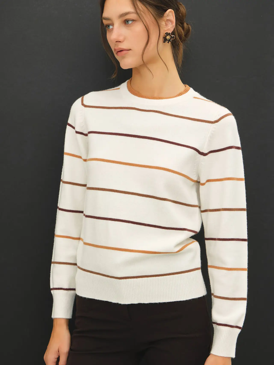 Ivory Stripe Sweater Top