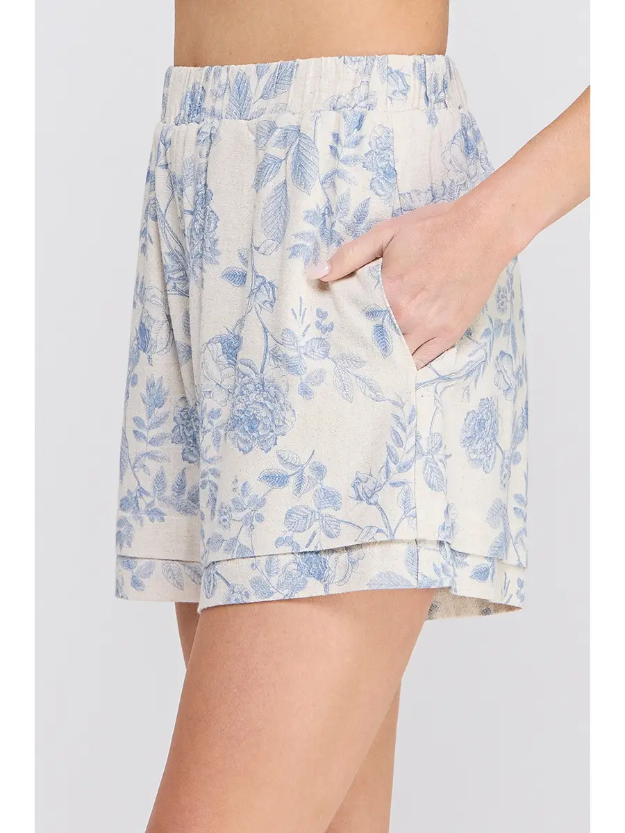 Printed Soft Linen Shorts