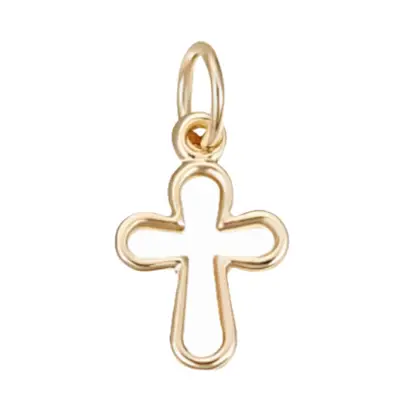 Gold Tiny Cross Charm