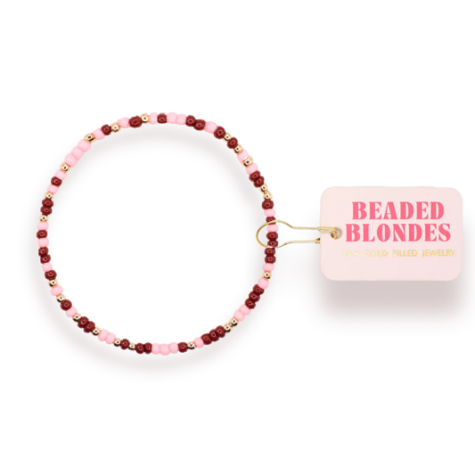 Beaded Blondes Cranberry Blush Sprinkle Bracelet