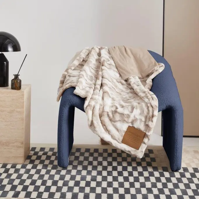 Amazing Grace Fur Patch Throw Blanket