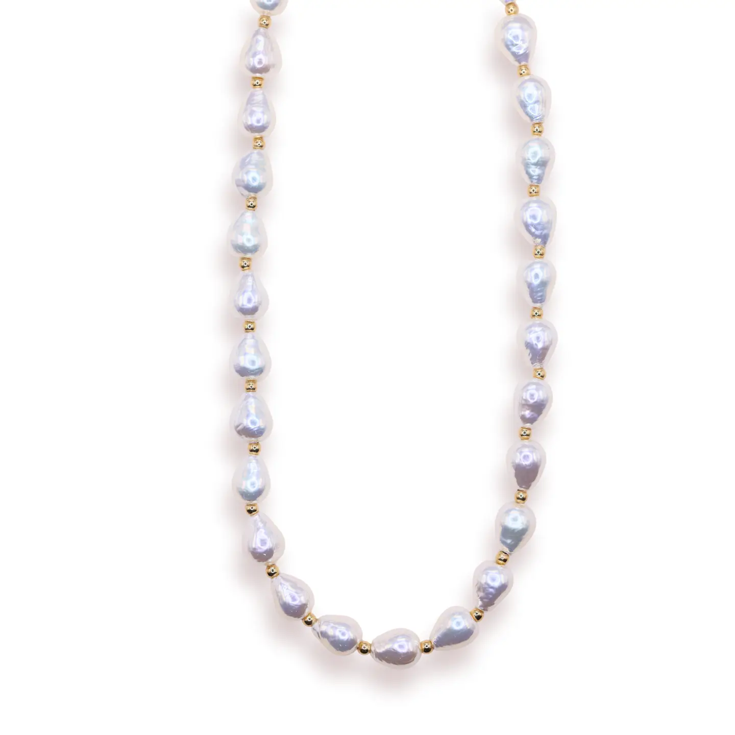 Beaded Blondes Saylor Pearl Necklace in Gold