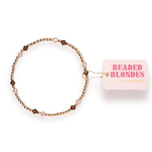 Beaded Blondes Charlotte Bracelet in Champagne and Mocha