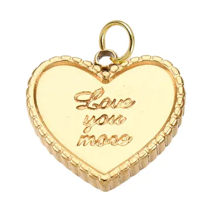 Gold Love You More Heart Charm